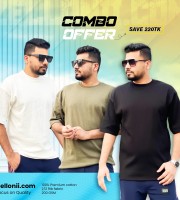 Premium Rib Fabrics Drop Shoulder T-Shirt | 3 Pcs Combo Offer | Save 220tk - ZOWB03