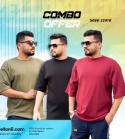 Premium Rib Fabrics Drop Shoulder T-Shirt | 3 Pcs Combo Offer | Save 220tk - ZORB04
