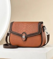 New Design Small Handbags PU Leather High Quality Shoulder Bags for Lady Fashion(Brown)